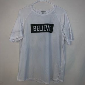 white active wear top size L